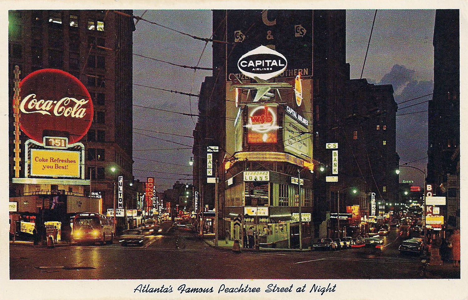 Peachtree Street at Margaret Mitchell Square, 1960