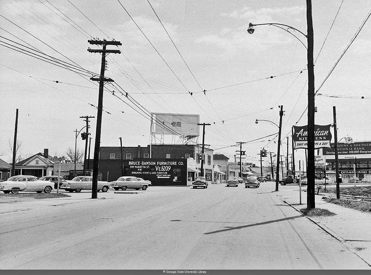 Marietta Street at Northside Drive, 1956